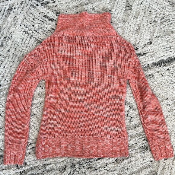 Coral peach cowl neck sweater - Picture 4 of 4